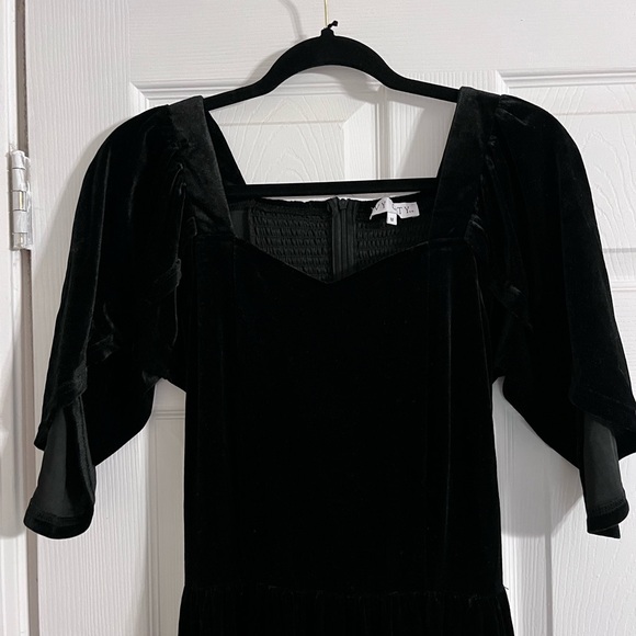 Ivy City Co Black Velvet Jumpsuit - Picture 2 of 4